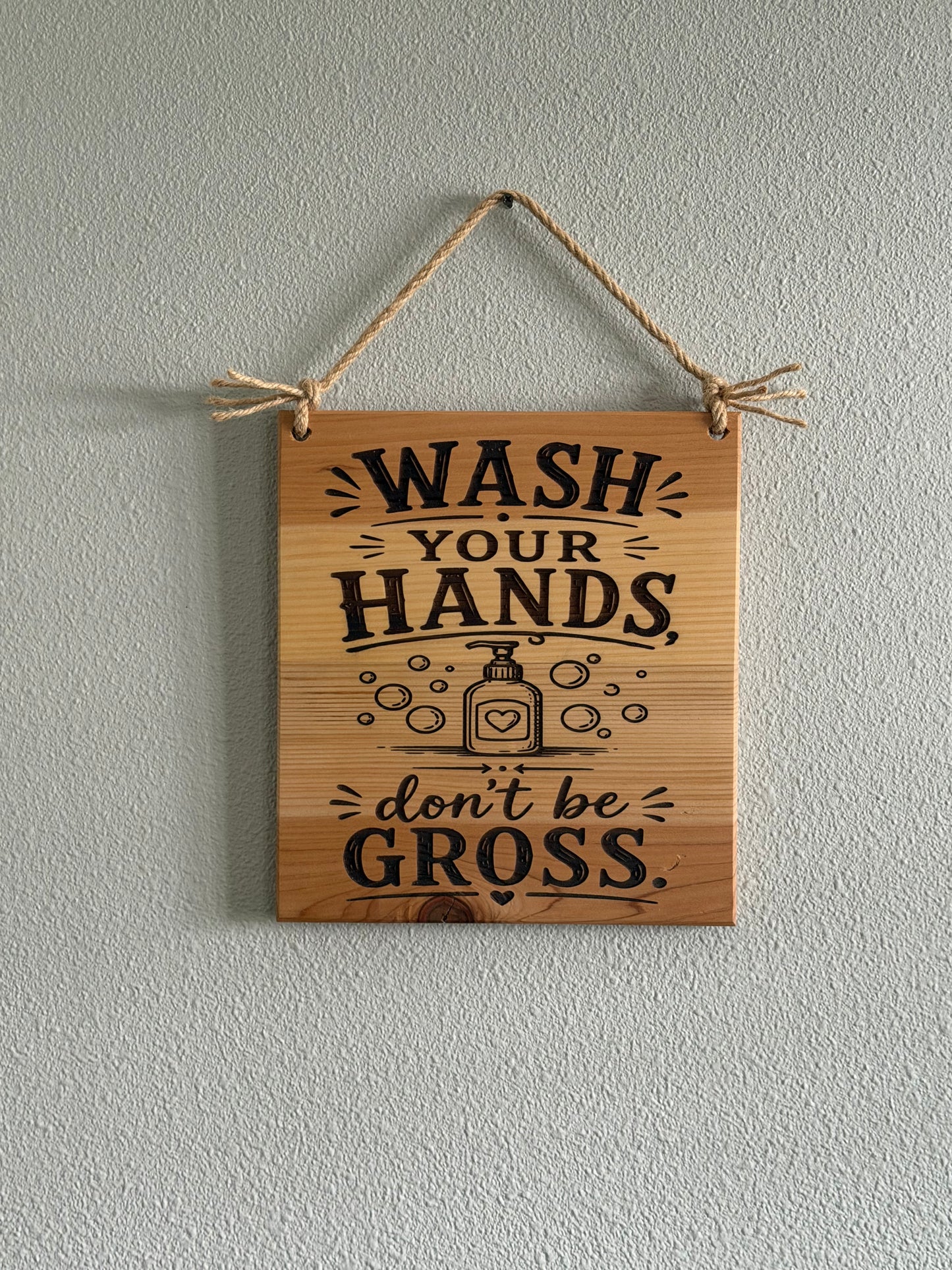 Wash Your Hands | Handcrafted Wood Bathroom Sign