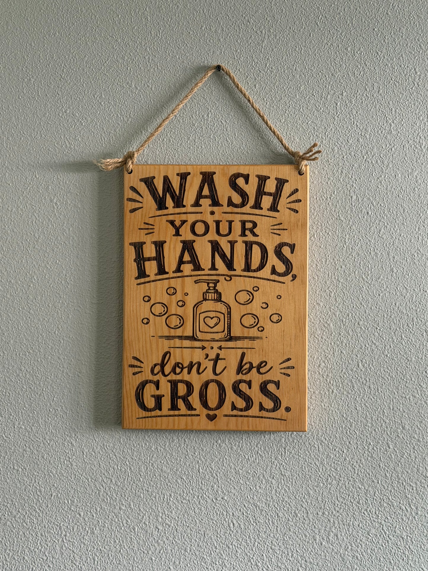 Wash Your Hands | Handcrafted Wood Bathroom Sign